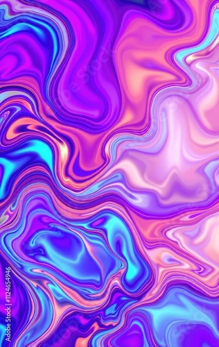 Abstract Swirling Vibrant Purple Blue Pink Hues