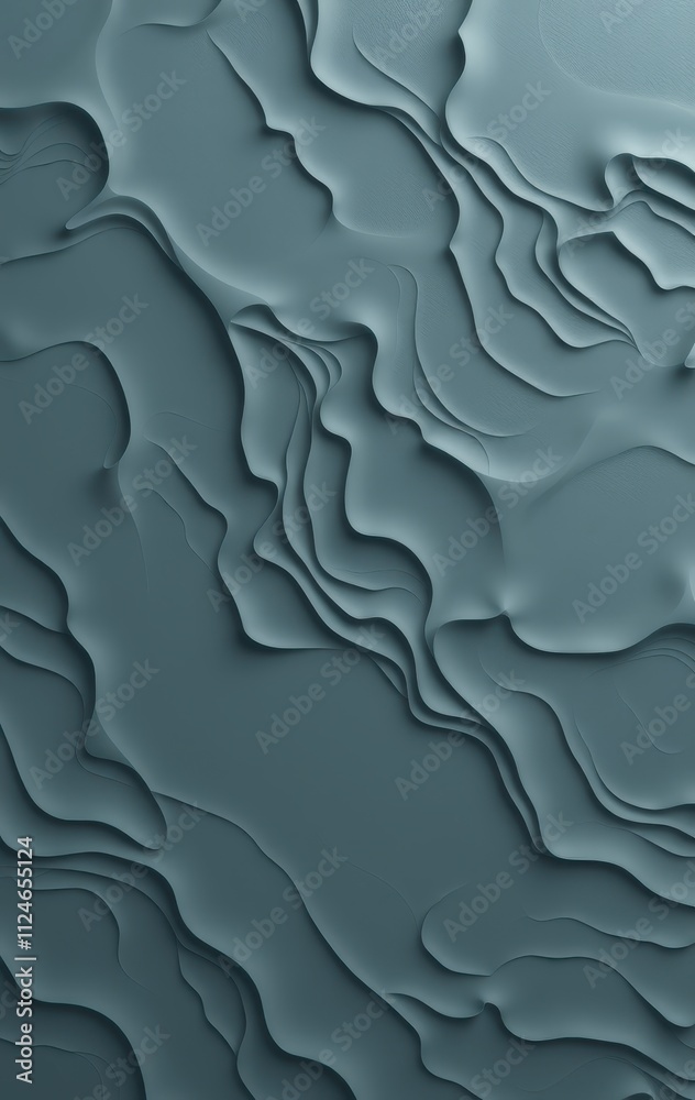 Obraz premium Abstract Teal Wavy Layers Background Design