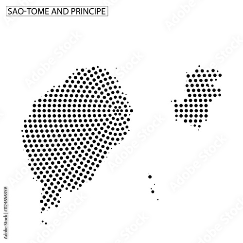 Unique representation of the geographic outline of Sao Tome and Principe islands
