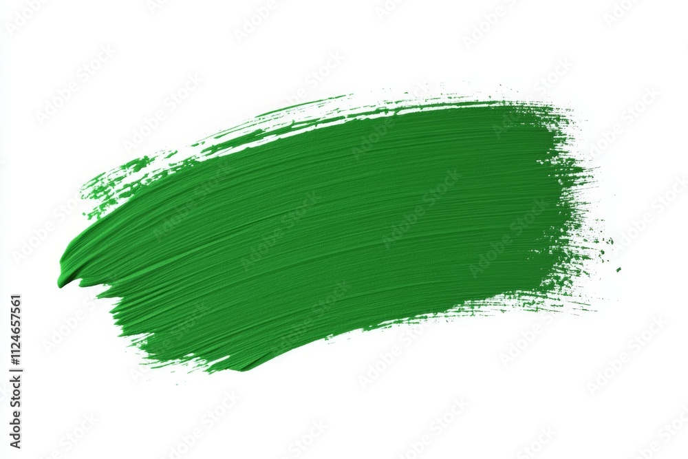 A green brush stroke on a white background A green brush stroke on a white background