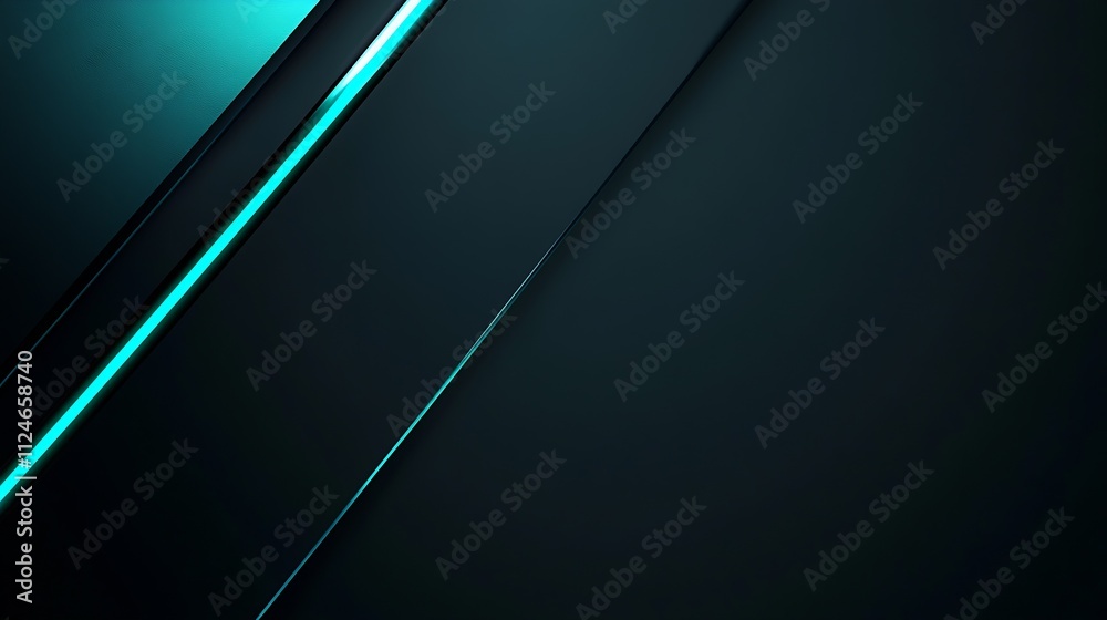 Abstract Futuristic Design with Teal and Black Geometric Layers and Illuminated Lines : Generative AI Abstract Futuristic Design with Teal and Black Geometric Layers and Illuminated Lines : Generative AI