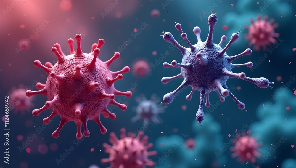 Virus particles isolated on white background Virus particles isolated on white background
