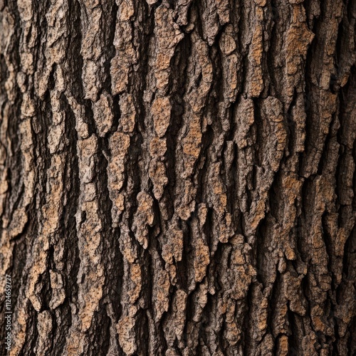 A tree s bark in extreme close-up, showcasing intricate textures and grooves photo