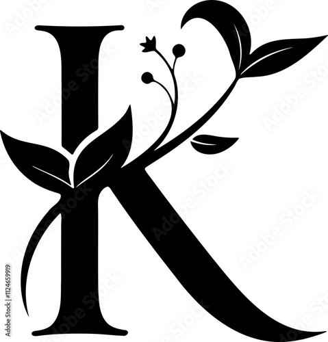 Floral letter K