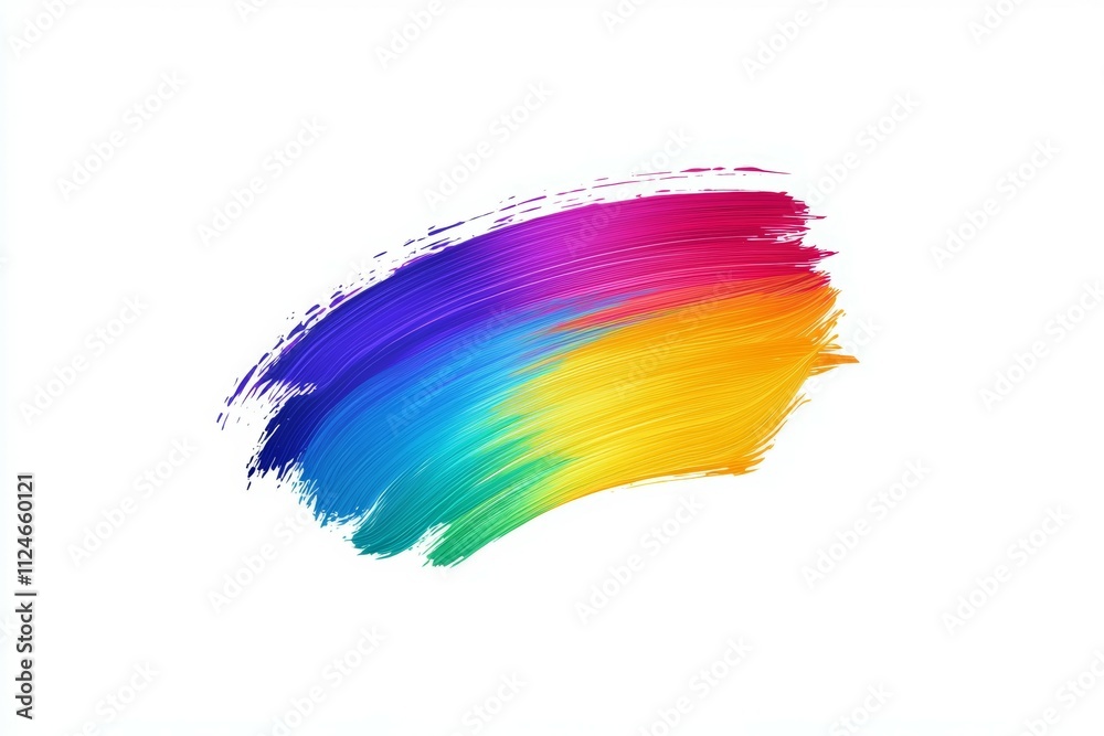 A colorful brush stroke on a white background A colorful brush stroke on a white background