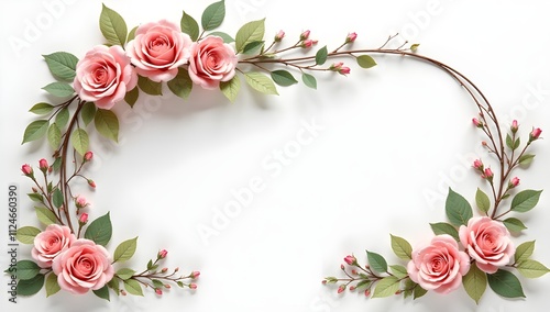 frame of roses, Set of beautiful wedding flower, cut out
