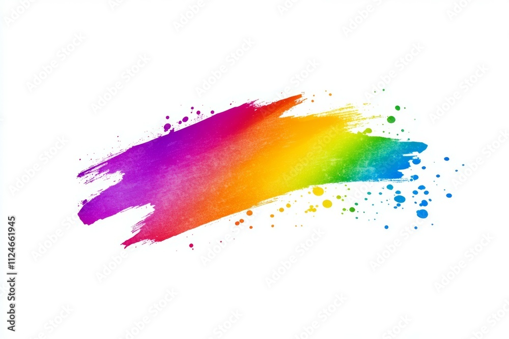A rainbow brush stroke with a splash of color A rainbow brush stroke with a splash of color