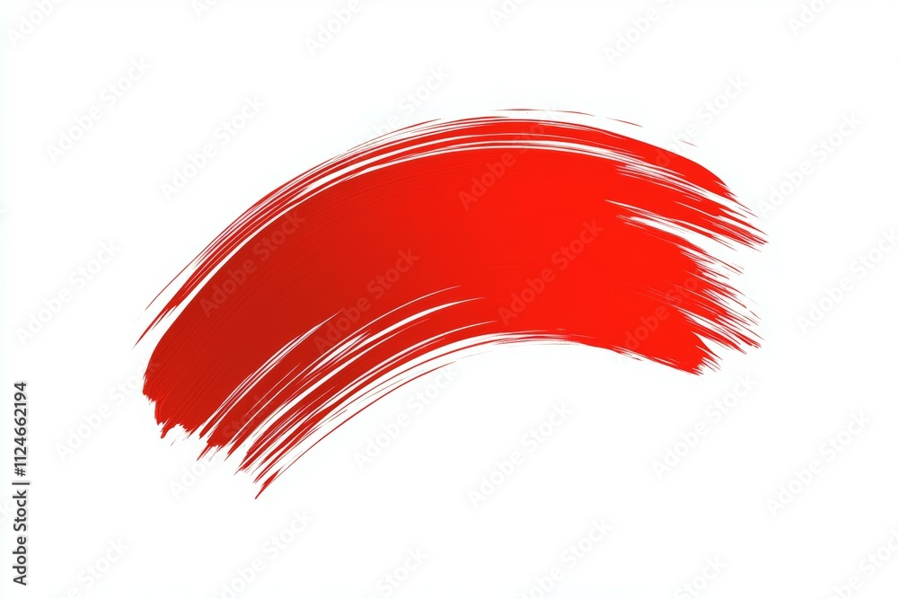 A red brush stroke on a white background A red brush stroke on a white background