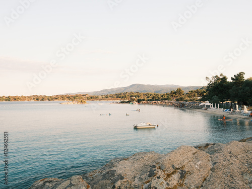 Lagonisi beach on Sithonia peninsula, Chalkidiki, Greece photo