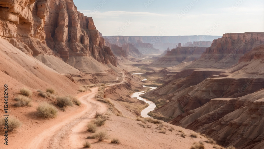 Fototapeta premium Dusty Trail Through Canyon