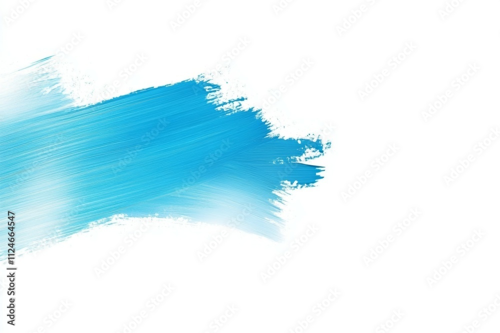 A blue brush stroke on a white background
