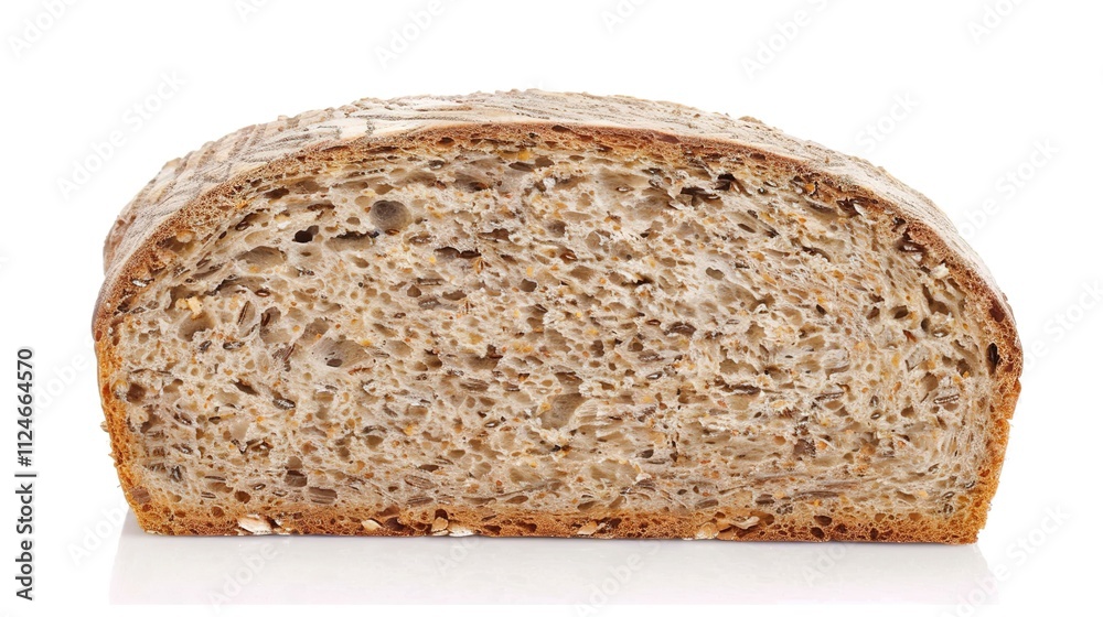 Slice of Wheat Bread Isolated on White Background, Nutritious and Versatile Loaf for Daily Meals and Snacks. Slice of Wheat Bread Isolated on White Background, Nutritious and Versatile Loaf for Daily Meals and Snacks.