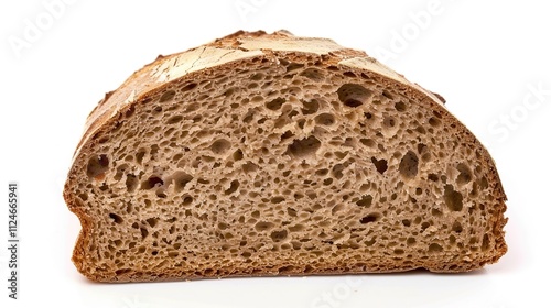 Slice of Wheat Bread Isolated on White Background, Nutritious and Versatile Loaf for Daily Meals and Snacks.