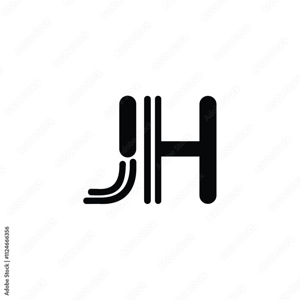 JH monogram logo design letter text name symbol monochrome logotype alphabet character simple logo