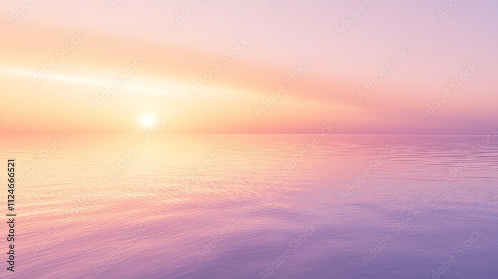 A soft, pastel-colored sunrise over a still lake with a distant mountain range. A soft, pastel-colored sunrise over a still lake with a distant mountain range.