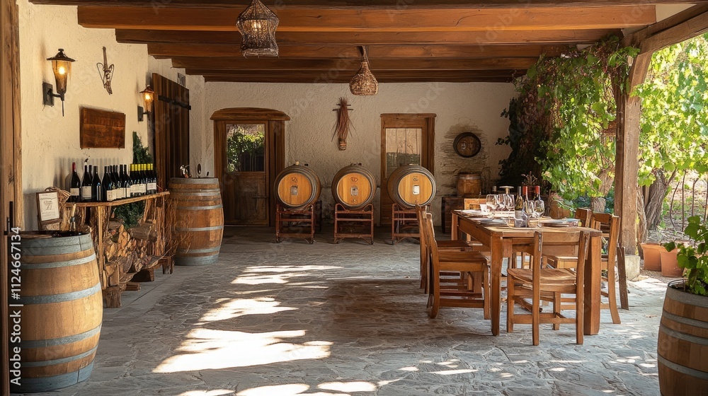 Fototapeta premium A rustic winery with tastings and vineyard tours