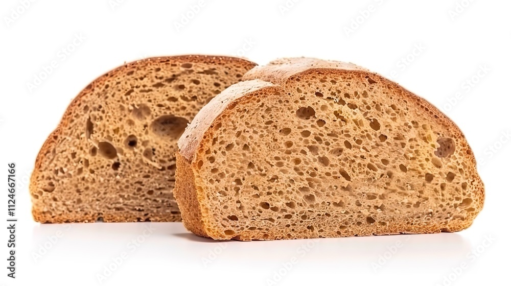 Slice of Wheat Bread Isolated on White Background, Nutritious and Versatile Loaf for Daily Meals and Snacks. Slice of Wheat Bread Isolated on White Background, Nutritious and Versatile Loaf for Daily Meals and Snacks.