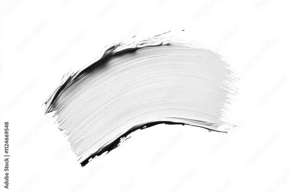 A white brush stroke with black paint A white brush stroke with black paint