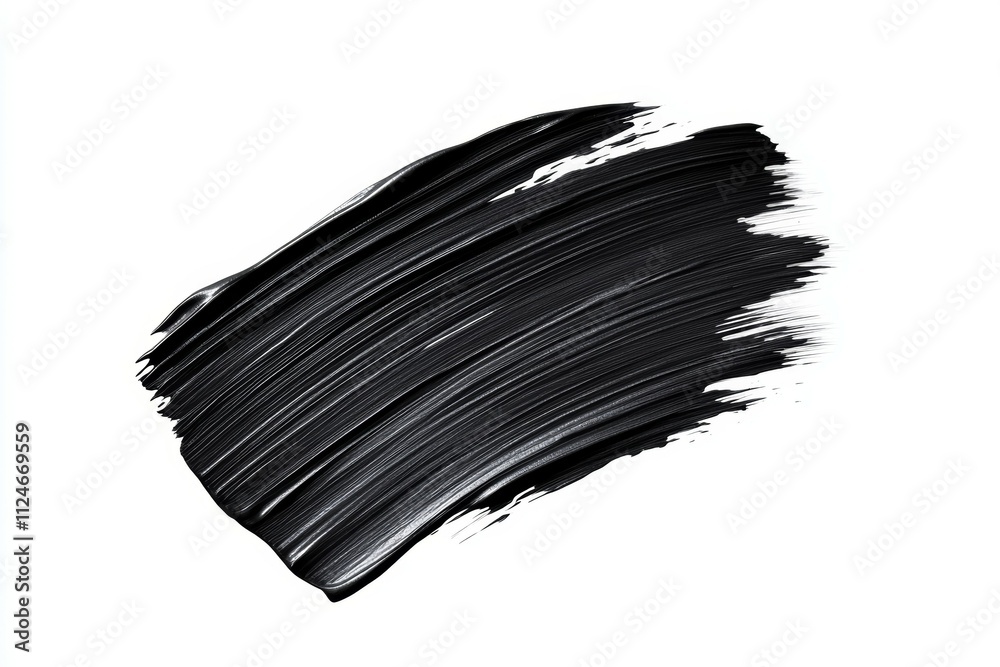 A black brush stroke on a white background A black brush stroke on a white background