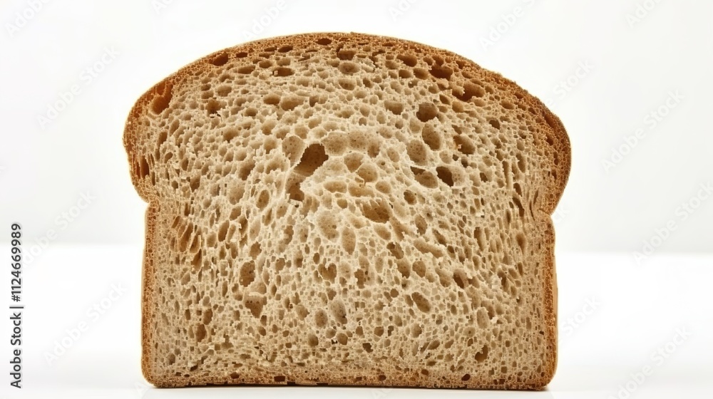 Slice of Wheat Bread Isolated on White Background, Nutritious and Versatile Loaf for Daily Meals and Snacks. Slice of Wheat Bread Isolated on White Background, Nutritious and Versatile Loaf for Daily Meals and Snacks.
