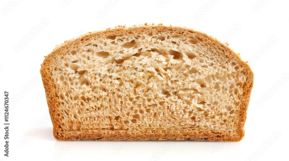 Slice of Wheat Bread Isolated on White Background, Nutritious and Versatile Loaf for Daily Meals and Snacks. Slice of Wheat Bread Isolated on White Background, Nutritious and Versatile Loaf for Daily Meals and Snacks.
