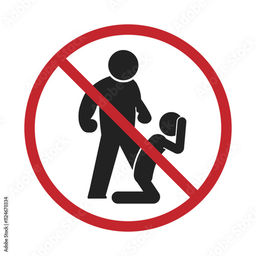 Isolated pictogram do not bully, no bully zone, for school and children label safety sign 