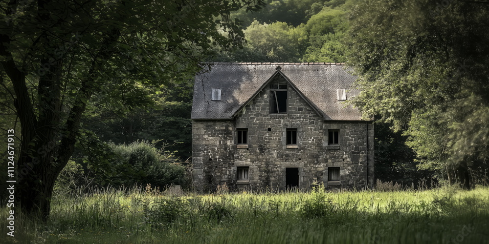 Fototapeta premium old abandoned winery or monastery or old standing place.