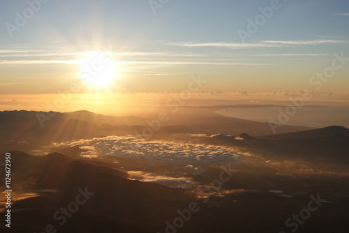 Mt. Fuji hiking sunrise lighting Kangawa prefecture photo