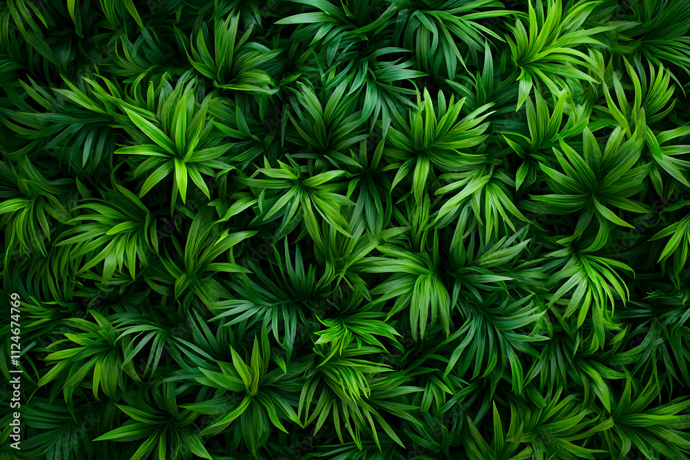 Lush Green Tropical Foliage Illustration Lush Green Tropical Foliage Illustration