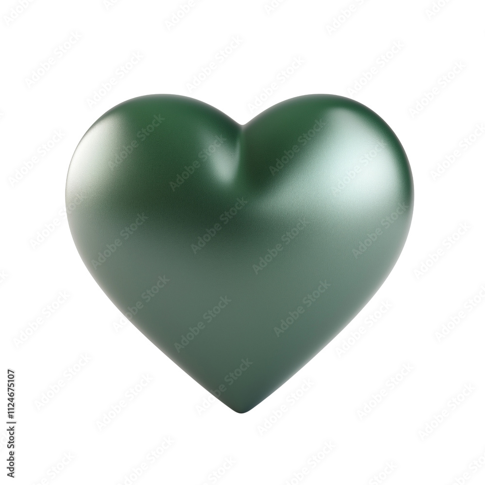3D Green heart isolated on white background, Premium vector, PNG 3D Green heart isolated on white background, Premium vector, PNG