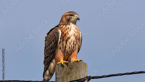 Wallpaper Mural Red-tailed Hawk Perched on Utility Torontodigital.ca
