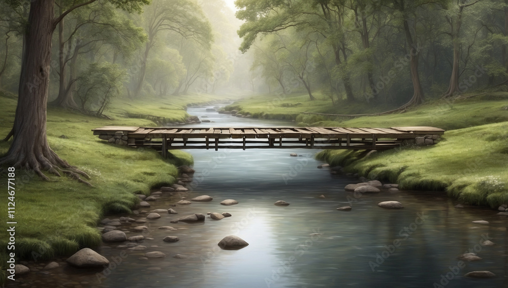 custom made wallpaper toronto digitalBridge Over Stream