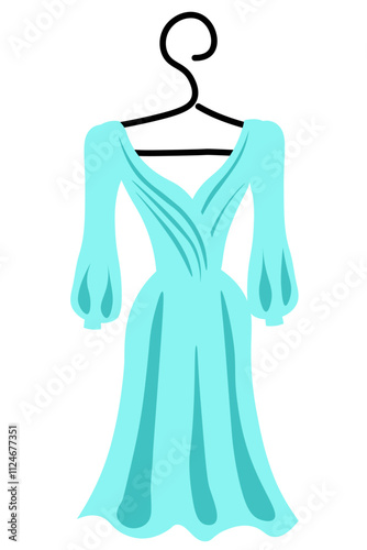 a blue dress