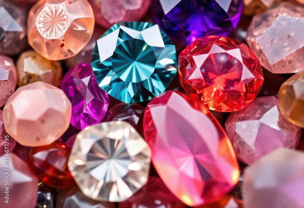 Macro View Of Polished Gemstones With Vivid Colors Macro View Of Polished Gemstones With Vivid Colors