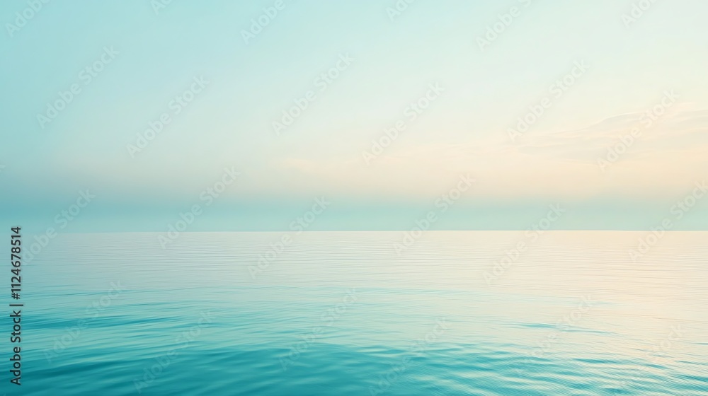 Fototapeta premium A serene, peaceful scene of the ocean and sky at dusk.