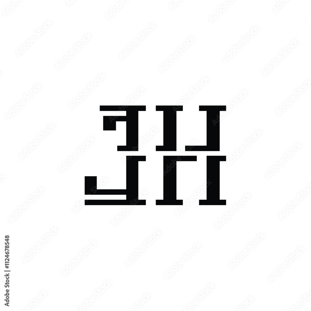 Obraz premium JH monogram logo design letter text name symbol monochrome logotype alphabet character simple logo