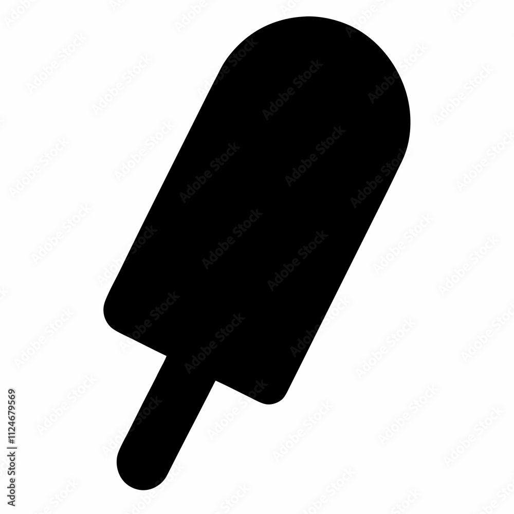 Black Silhouette Vector Illustration of a Popsicle Black Silhouette Vector Illustration of a Popsicle