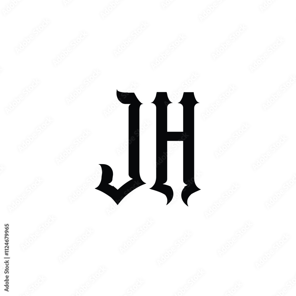 JH monogram logo design letter text name symbol monochrome logotype alphabet character simple logo JH monogram logo design letter text name symbol monochrome logotype alphabet character simple logo