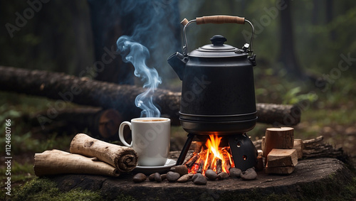 Wallpaper Mural Campfire with Coffee Pot Torontodigital.ca