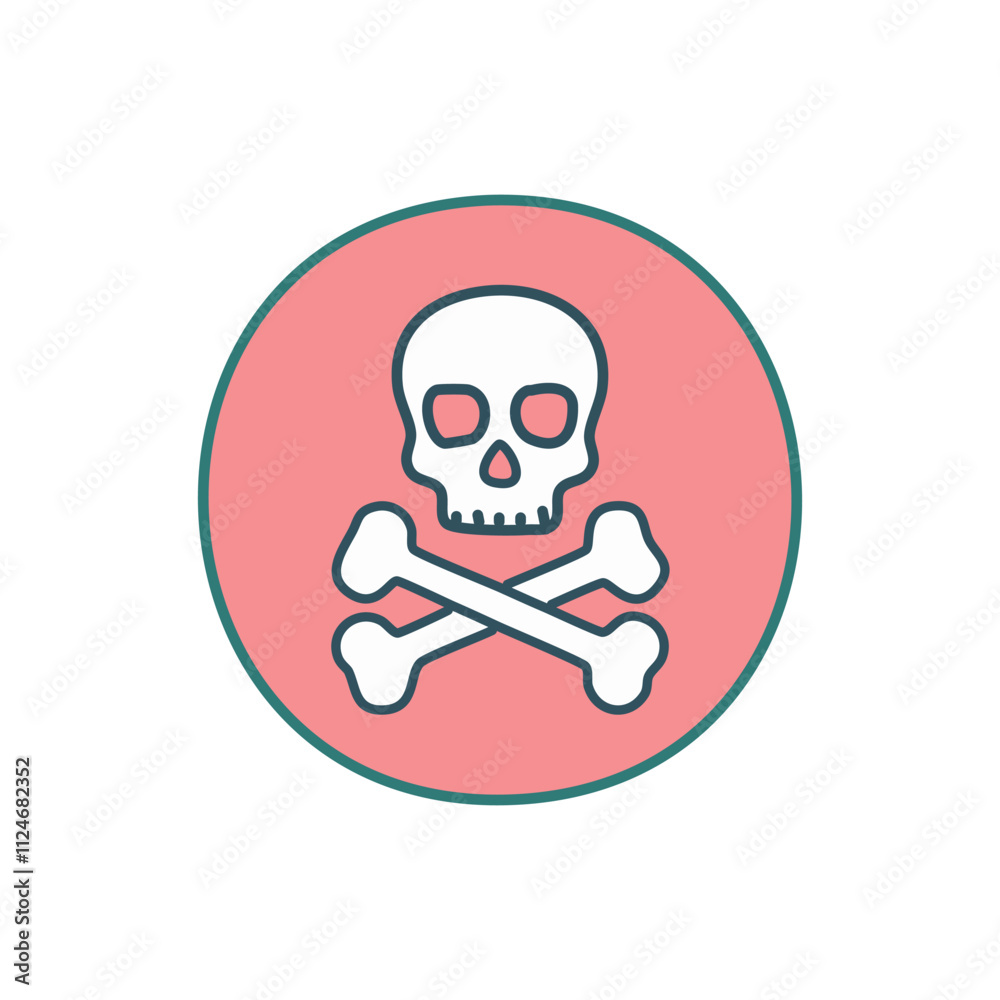 Skull and crossbones line icon. Vector illustration of danger sign. Skull and crossbones line icon. Vector illustration of danger sign.