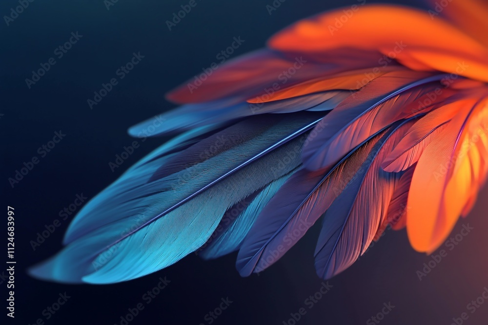 Obraz premium 3D Feather Motif background: Delicate Elegant Design wallpaper illustration