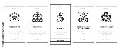 modern business innovation onboarding mobile vector strategy leadership, marketing branding, networking entrepreneurship, sustainability modern business innovation illustrations