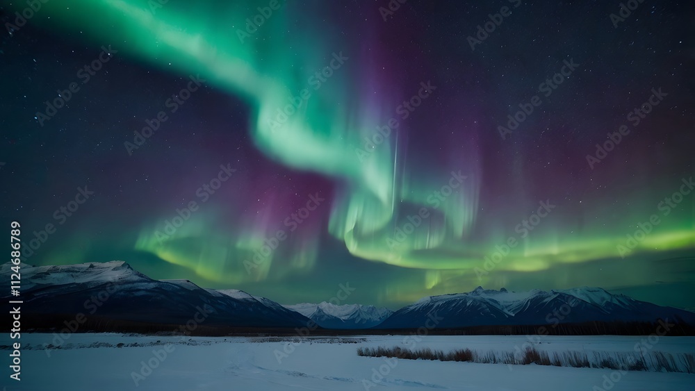 aurora borealis in the mountains aurora borealis in the mountains