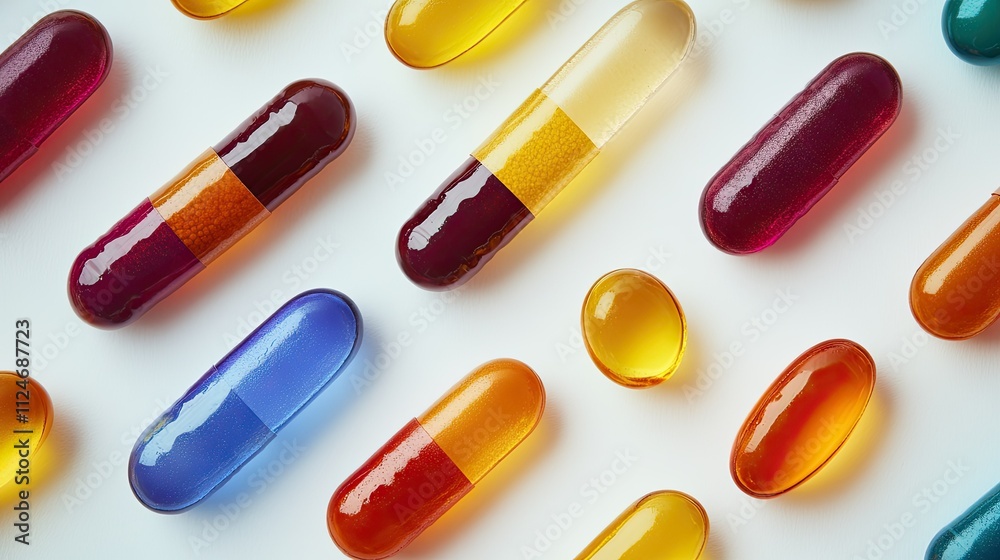 Vibrant Capsules: A Colorful Display of Nutritional Supplements Vibrant Capsules: A Colorful Display of Nutritional Supplements