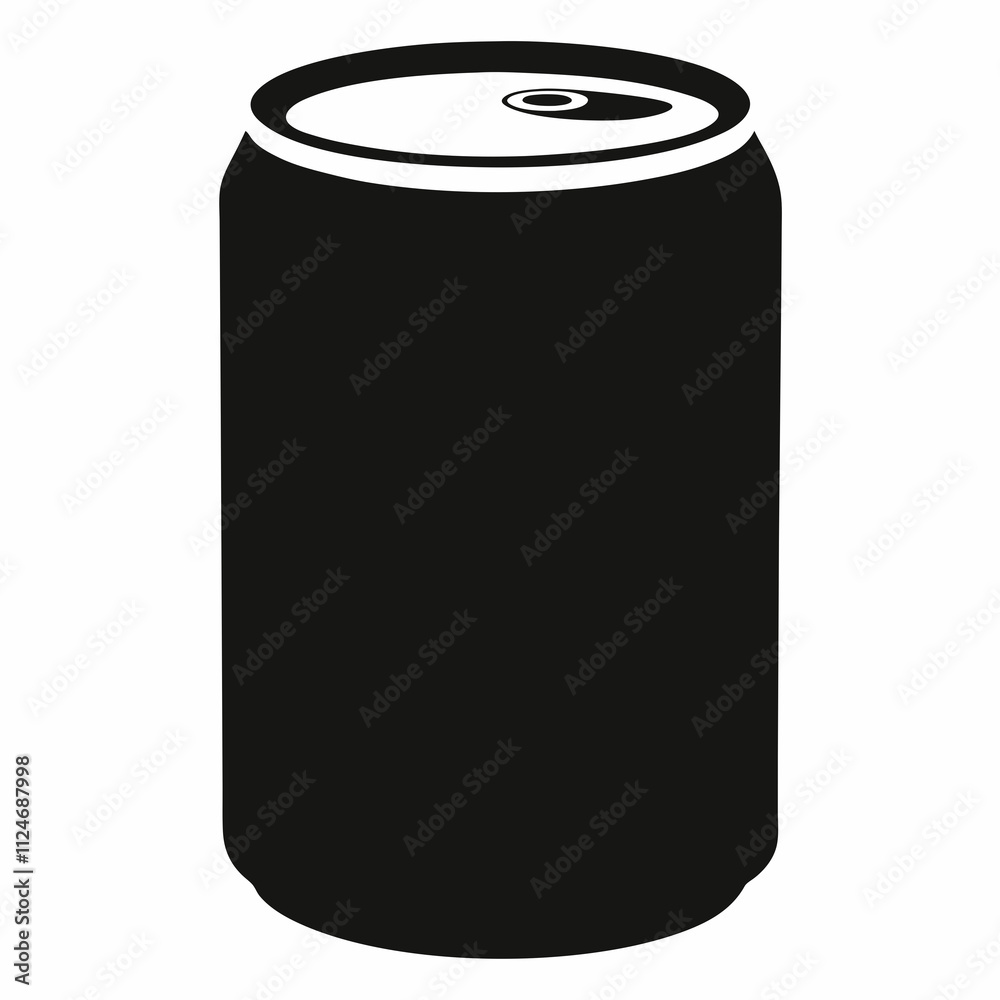 Black Silhouette Vector Illustration of a Soda Can Black Silhouette Vector Illustration of a Soda Can