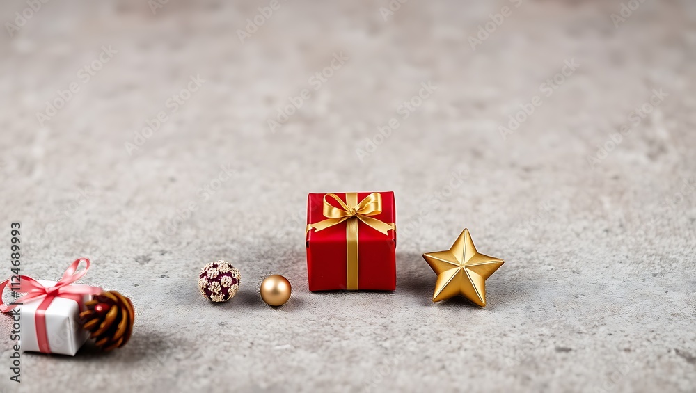 Obraz premium Beautiful gift box with ribbon, festival background