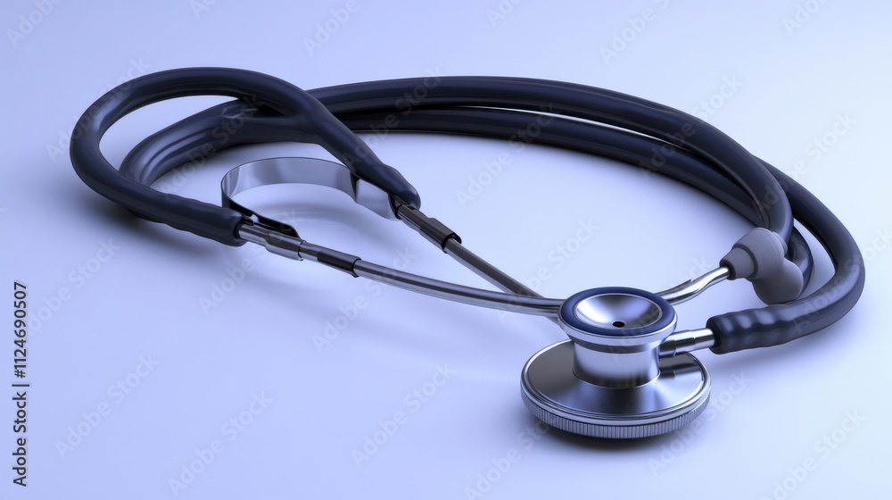 Smiling Doctor with Stethoscope on Light Background Smiling Doctor with Stethoscope on Light Background