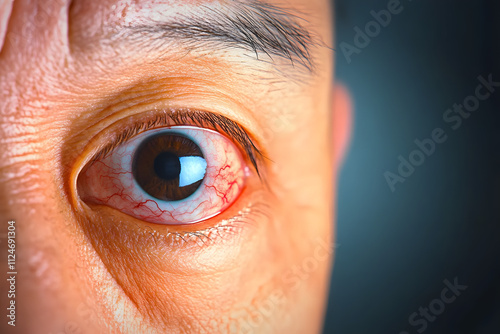 A diabetic patient's eye, symbolizing the risks of diabetic retinopathy and macular degeneration. Emphasizes the importance of eye health and monitoring for diabetes-related complications