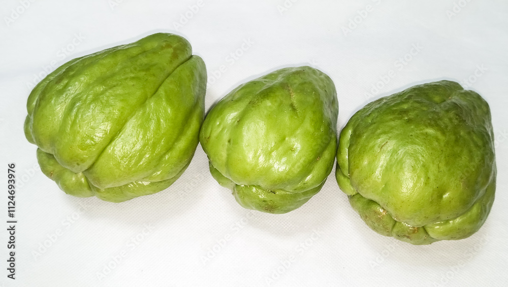 Fototapeta premium Chayote Vegetable isolated white background