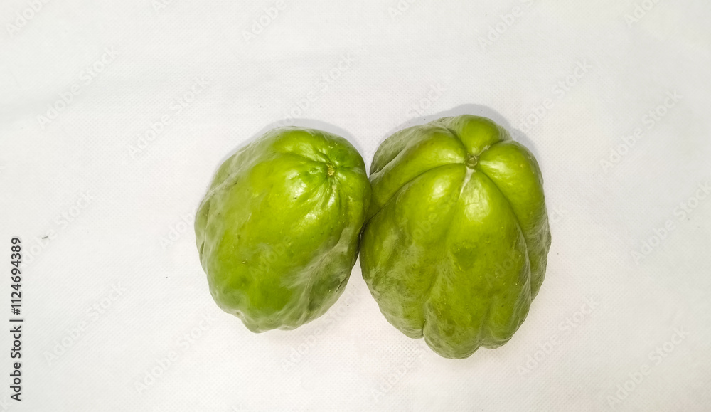 Chayote Vegetable isolated white background Chayote Vegetable isolated white background